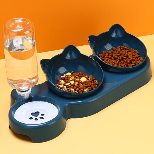 3-in-1 Pet Feeder with Automatic Water Bottle