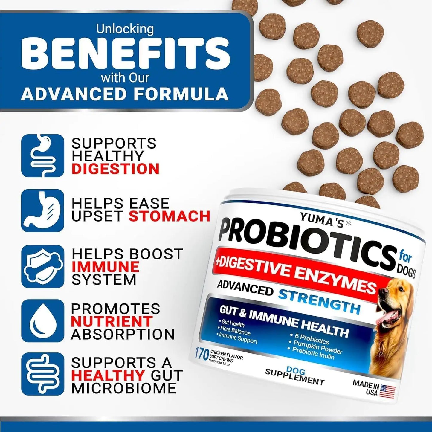 2 Pack Probiotics and Digestive Enzymes for Dogs