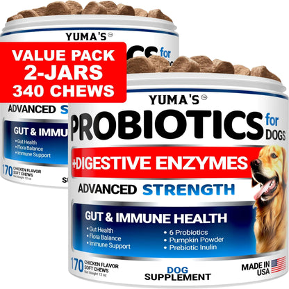 2 Pack Probiotics and Digestive Enzymes for Dogs